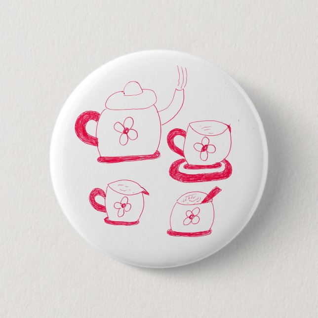 Tea Time Round Badge 2 Inch Round Button (Front)