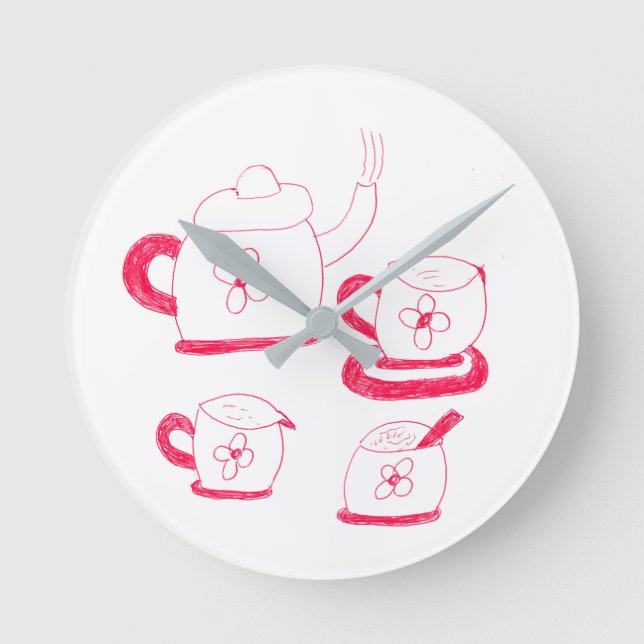 Tea Time Round Wall Clock (Front)