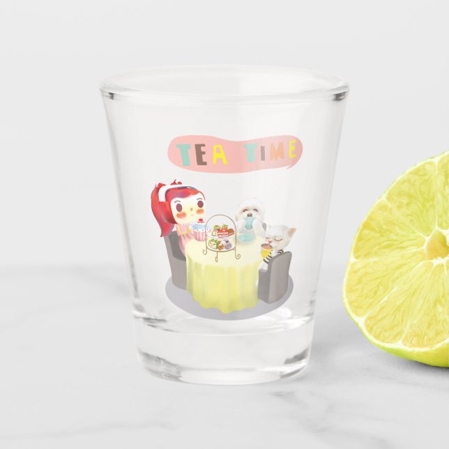 Tea Time Shot Glass (Front)