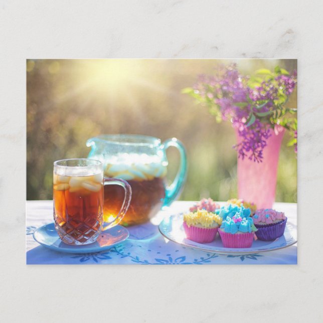 Tea time Tea cup carte postale pour le post-croise (Devant)