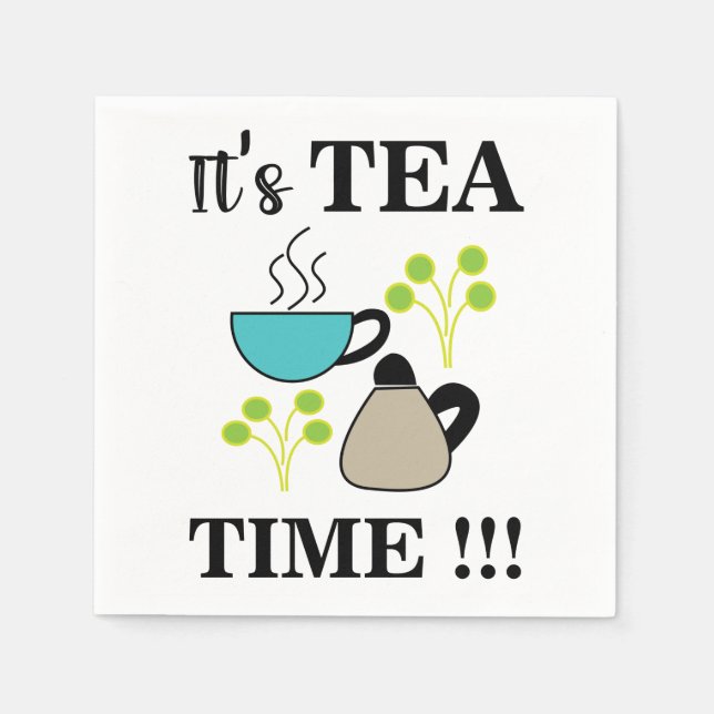 Tea Time Tea Cup Party Napkin (Front)