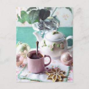 Tea time Tea cup postcard for postcrossing