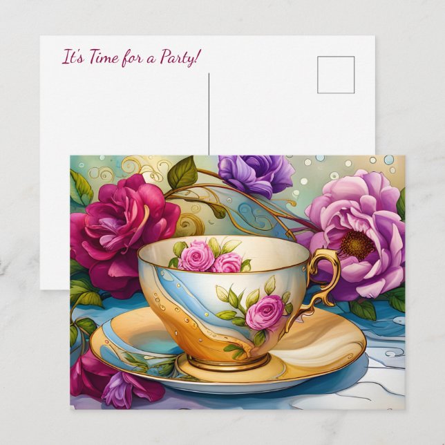 Tea Time - Tea Party  Postcard (Front/Back)