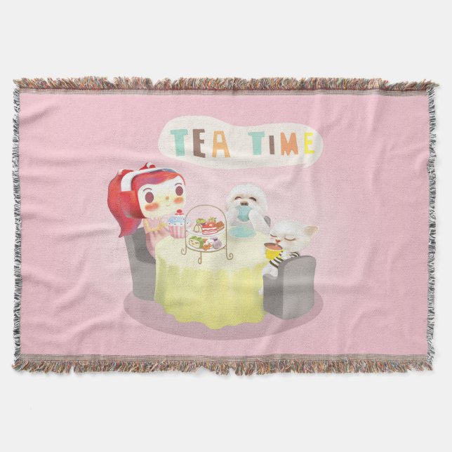 Tea Time Throw Blanket (Front)