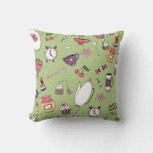 Tea Time Throw Pillow