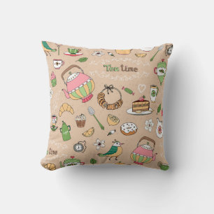 Tea Time Throw Pillow