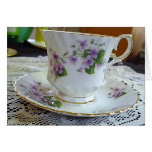 Tea Time - Vintage Violets Tea Cup Card