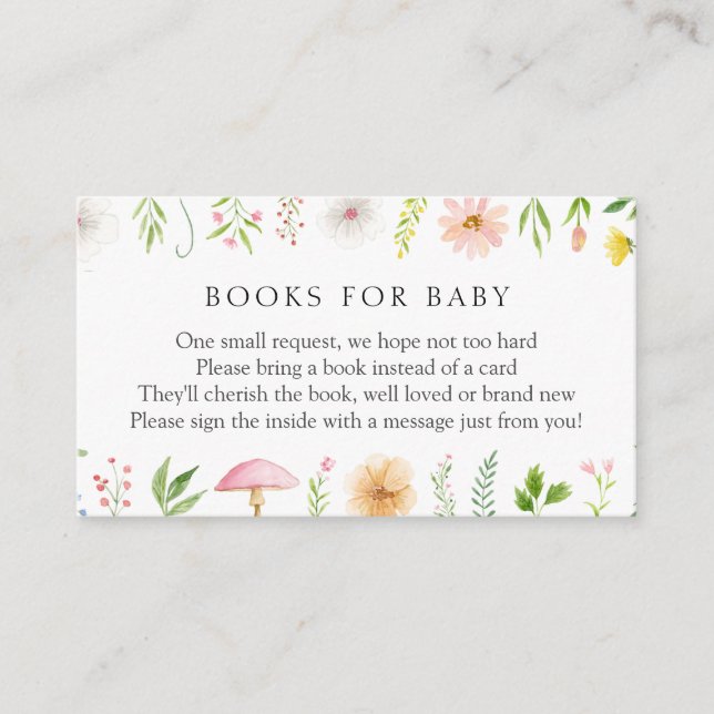 Tea Time Whimsical Wildflower Books for Baby Enclosure Card (Front)