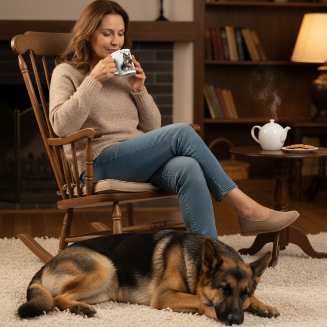 Tea Time With My Shepherd Modern Coffee Mug (Creator Uploaded)