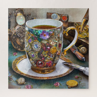 Tea Time With The Time Traveller Jigsaw Puzzle