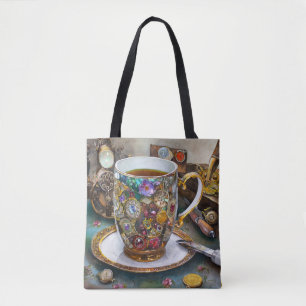 Tea Time With The Time Traveller Tote Bag