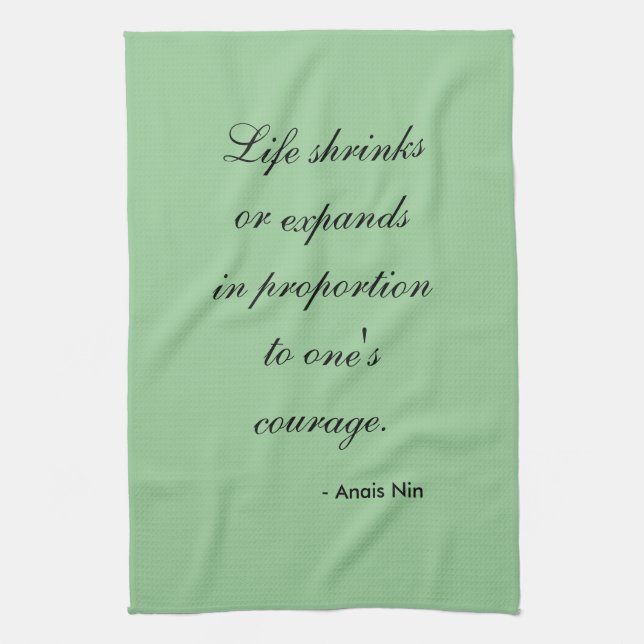 Tea Towel - Anais Nin life expands (Vertical)