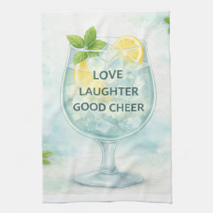 Tea Towel   Gin & Tonic Lemon Mint Kitchen Gift