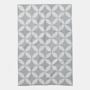 Tea Towel - Grey Petal Pattern