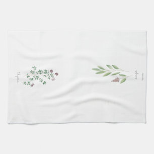 Tea Towel   Herbs Watercolor