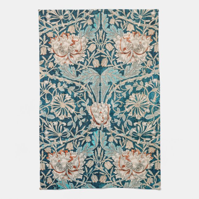 TEA TOWEL : WILLIAM MORRIS: HONEYSUCKLE (Vertical)