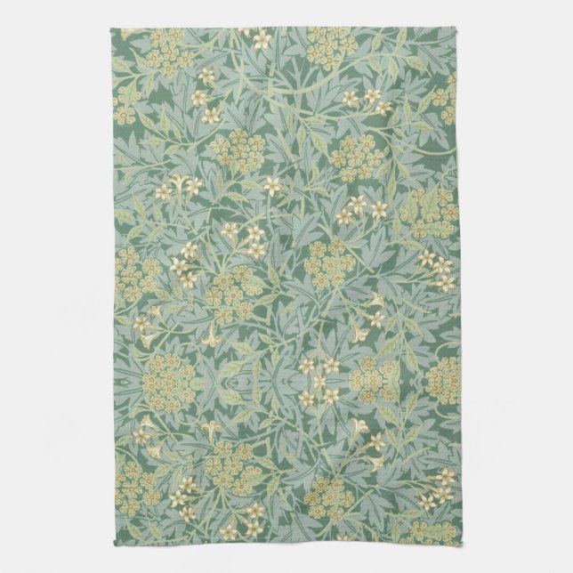 TEA TOWEL : WILLIAM MORRIS :JASMINE (Vertical)