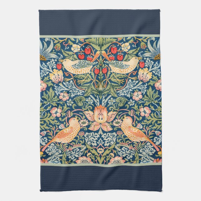 TEA TOWEL : WILLIAM MORRIS : STRAWBERRY THIEVES (Vertical)