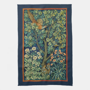 TEA TOWEL : WILLIAM MORRIS : THE PHEASANT