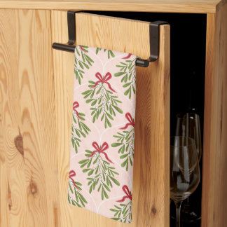 Tea towel with mistletoe design