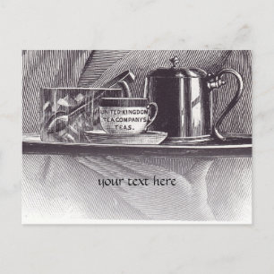 Tea Tray vintage Postcard