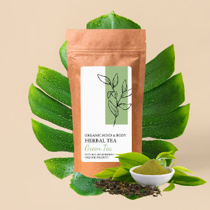 Tea vert bio Étiquette d'entreprise