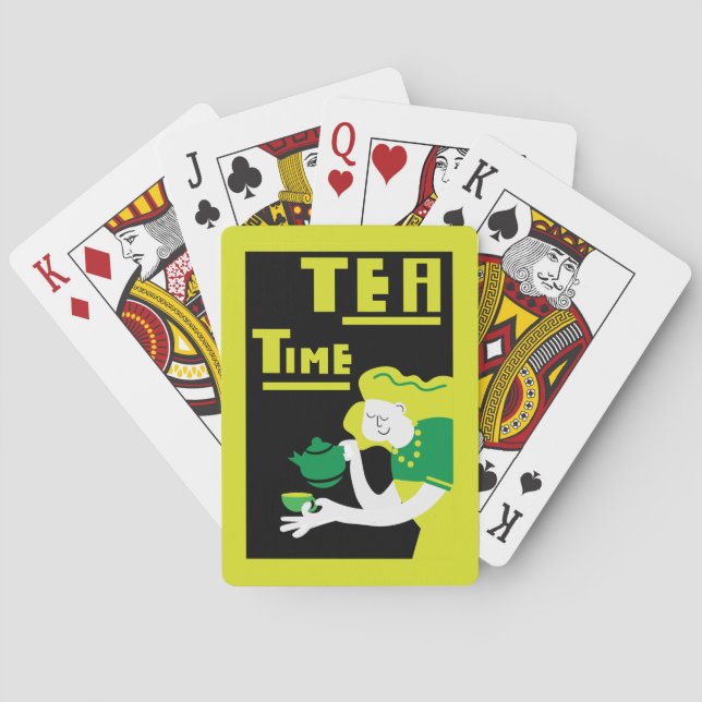 Tea Wall Art Poster Print Playing Cards (Back)