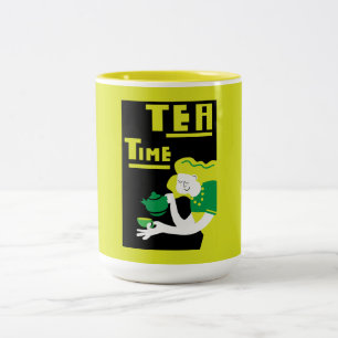 Tea Wall Art Poster Print Two-Tone Coffee Mug
