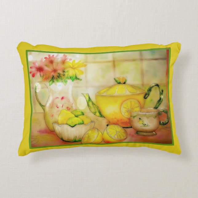 Tea with lemon  accent pillow (Front)