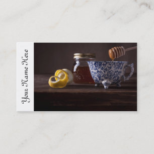 Tea with lemon and honey business card