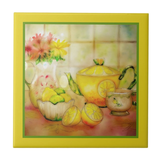 Tea with lemon Ceramic Tile (Front)