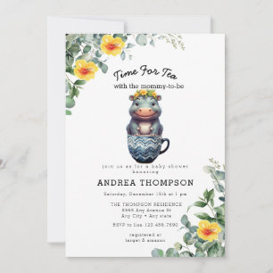  Tea with Mom   Baby Safari Animal Baby Shower  Invitation