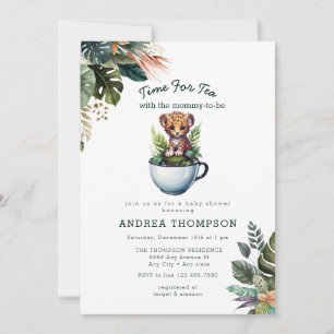  Tea with Mom   Baby Safari Animal Baby Shower  Invitation