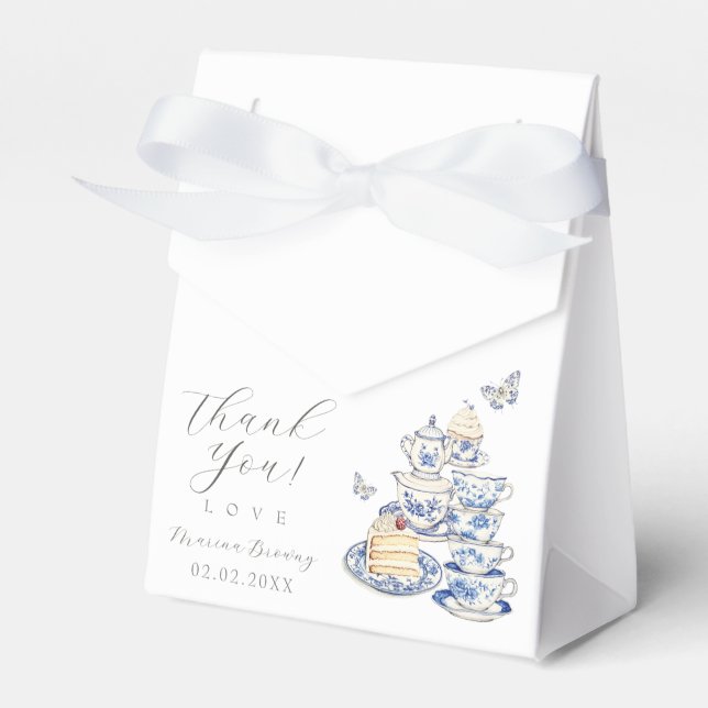 Tea with mom to be baby shower favor box (Front Side)