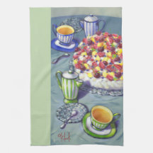 Tea with Pavlova Cake Tea Towel