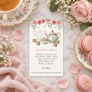 Tea with the Mom-to-be Baby Shower Diaper Raffle Enclosure Card