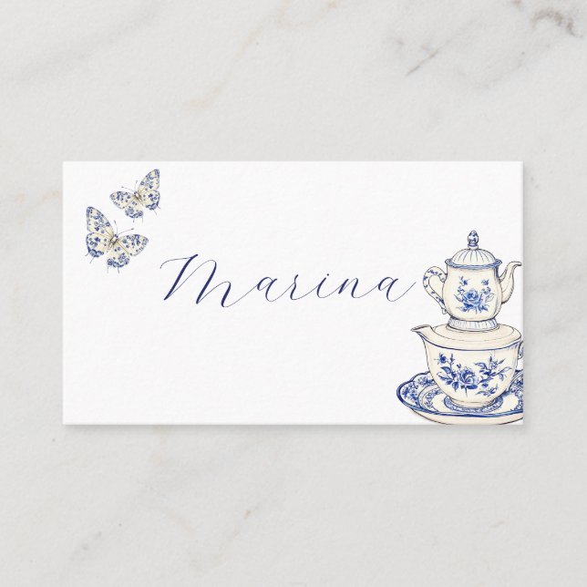 Tea with the mom to be  place card (Front)