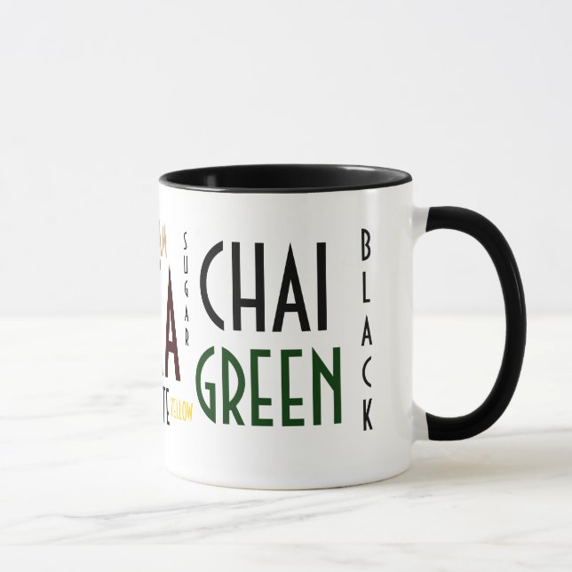 Tea Words Collage Mug (Right)