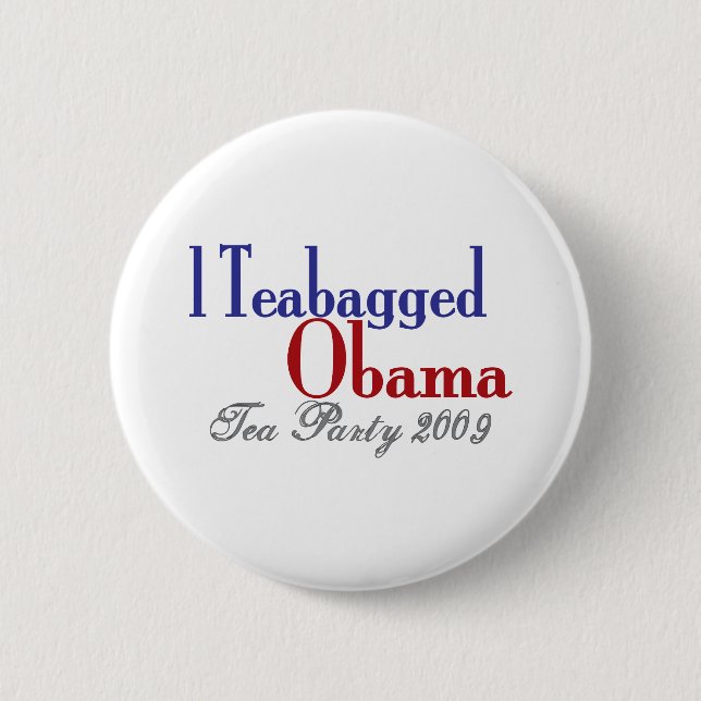 Teabag Obama (Tea Party 2009) 2 Inch Round Button (Front)