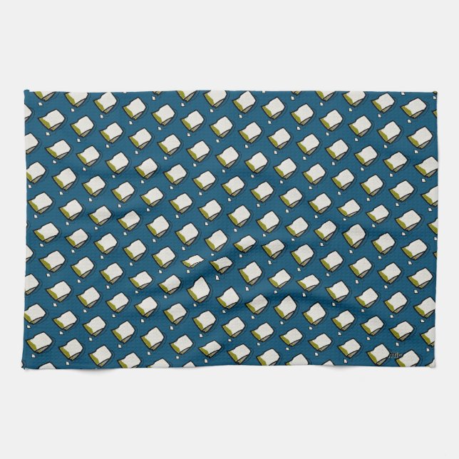 Teabags Pattern Customize the Background Colour Kitchen Towel (Horizontal)