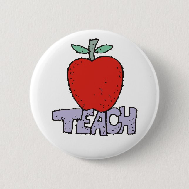 Teach. 2 Inch Round Button (Front)