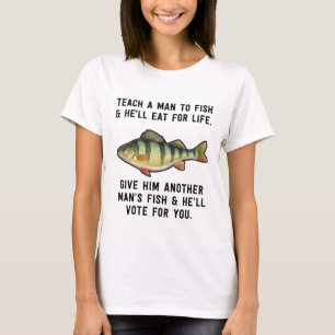 Teach a Man to Fish – Heather Blue Inspirational T-Shirt