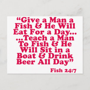 Teach a Man To Fish Postcard