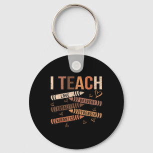 Teach Black History Month Melanin Afro African Tea Keychain