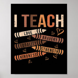Teach Black History Month Melanin Afro African Tea Poster