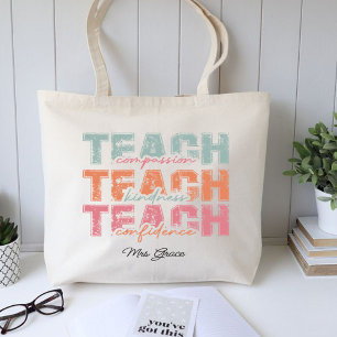 Teach Compassion Kindness ,Personalized teacher Tote Bag