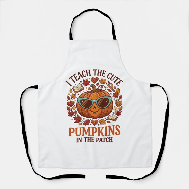 Teach Cute Pumpkins Patch Halloween Sunglasses_1 Apron (Front)