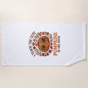 Teach Cute Pumpkins Patch Halloween Sunglasses_1 Beach Towel