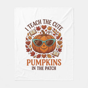 Teach Cute Pumpkins Patch Halloween Sunglasses_1 Fleece Blanket