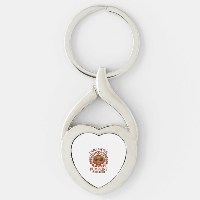 Teach Cute Pumpkins Patch Halloween Sunglasses_1 Keychain (Front)